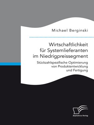cover image of Wirtschaftlichkeit für Systemlieferanten im Niedrigpreissegment